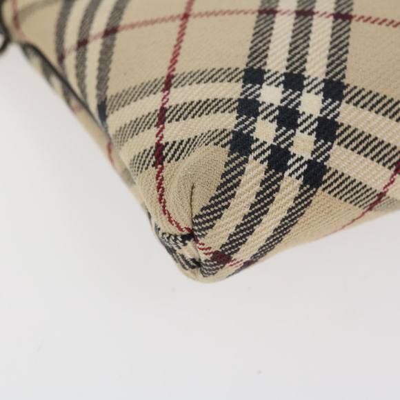 BURBERRY Nova Check Blue Label Pouch Canvas Beige Brown Red Auth 39015 - Picture 15 of 16